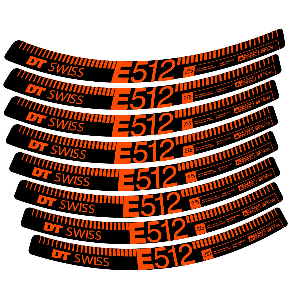 Autocollant Dt swiss E512, Roues VTT 27.5, Autocollant Vélo vinyle