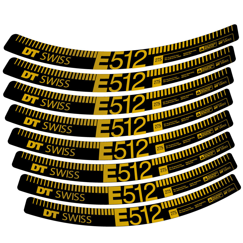 Autocollant Dt swiss E512, Roues VTT 27.5, Autocollant Vélo vinyle