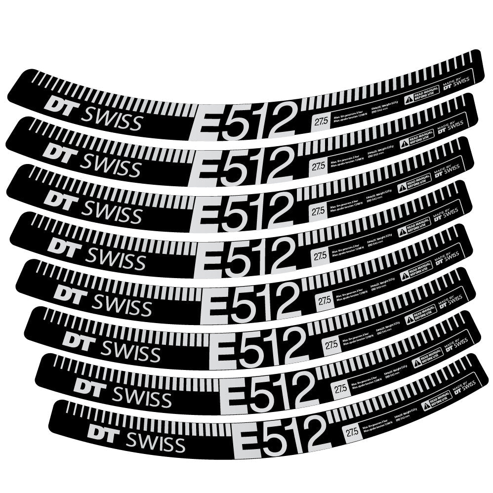 Autocollant Dt swiss E512, Roues VTT 27.5, Autocollant Vélo vinyle