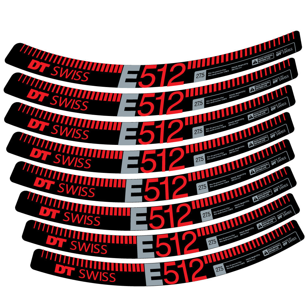 Autocollant Dt swiss E512, Roues VTT 27.5, Autocollant Vélo vinyle