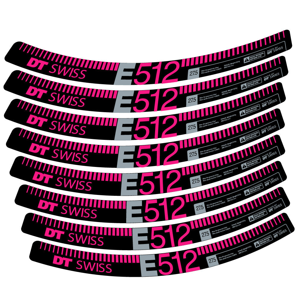 Autocollant Dt swiss E512, Roues VTT 27.5, Autocollant Vélo vinyle