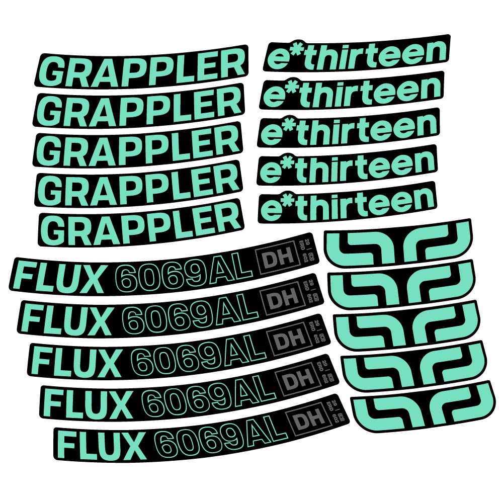 Autocollant E-Thirteen Grappler Flux Alloy Downhill, Roues VTT 29, Vélo vinyle sticker