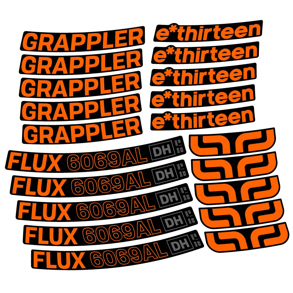 Autocollant E-Thirteen Grappler Flux Alloy Downhill, Roues VTT 29, Vélo vinyle sticker