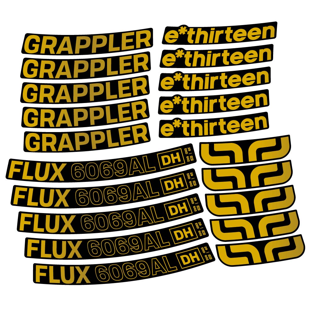 Autocollant E-Thirteen Grappler Flux Alloy Downhill, Roues VTT 29, Vélo vinyle sticker