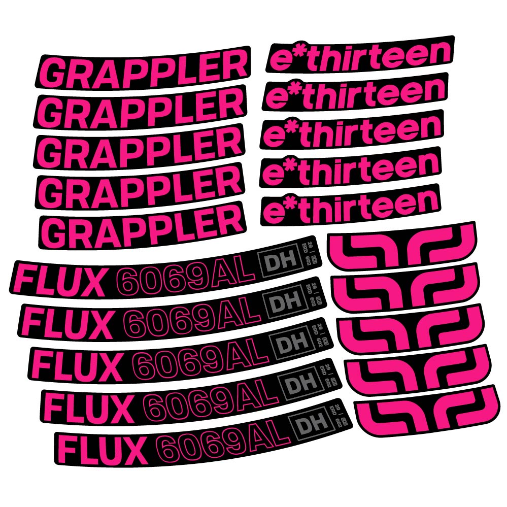 Autocollant E-Thirteen Grappler Flux Alloy Downhill, Roues VTT 29, Vélo vinyle sticker