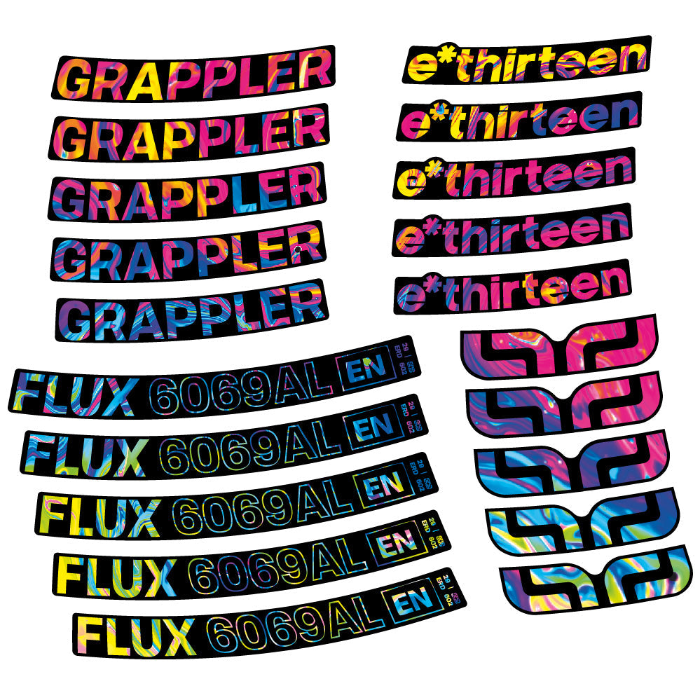 Autocollant E-Thirteen Grappler Flux Alloy, Roues VTT 29, Vélo vinyle sticker