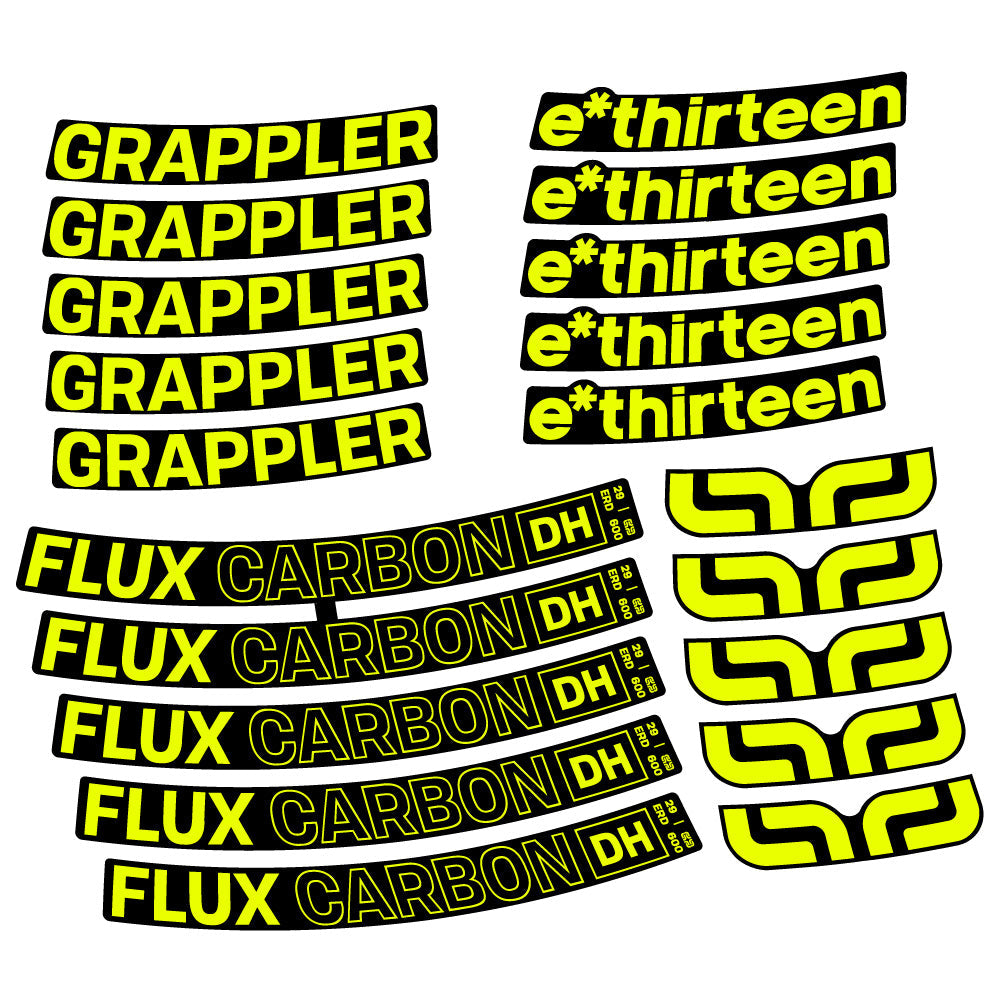 Autocollant E-Thirteen Grappler Flux Carbon, Roues VTT 29, Autocollant Vélo vinyle