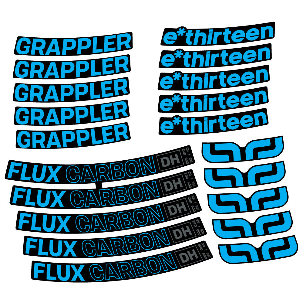 Autocollant E-Thirteen Grappler Flux Carbon, Roues VTT 29, Autocollant Vélo vinyle