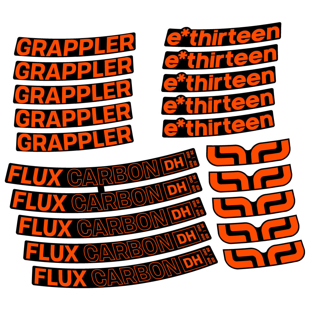 Autocollant E-Thirteen Grappler Flux Carbon, Roues VTT 29, Autocollant Vélo vinyle