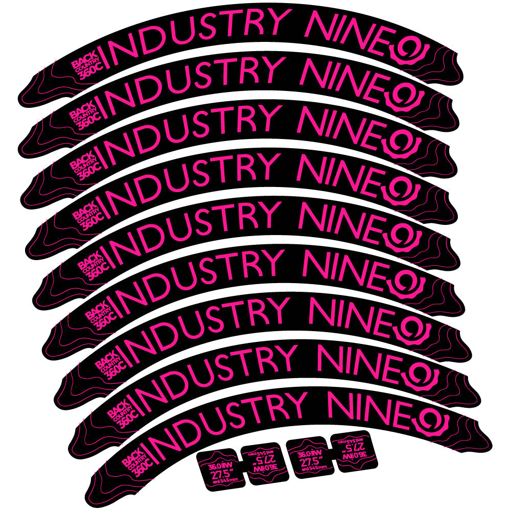 Autocollant Industry Nine Back Country 360 Carbon Mountain Wheel Vélo vinyle autocollant
