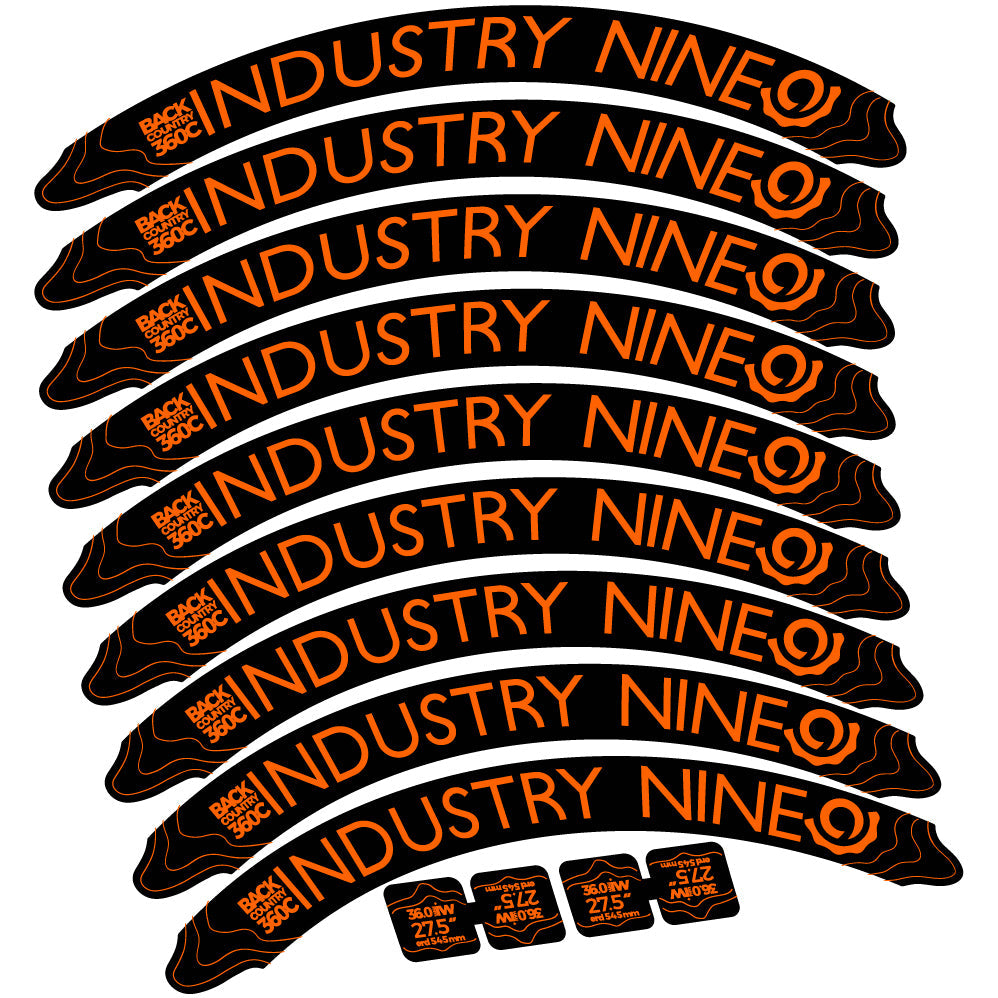 Autocollant Industry Nine Back Country 360 Carbon Mountain Wheel Vélo vinyle autocollant