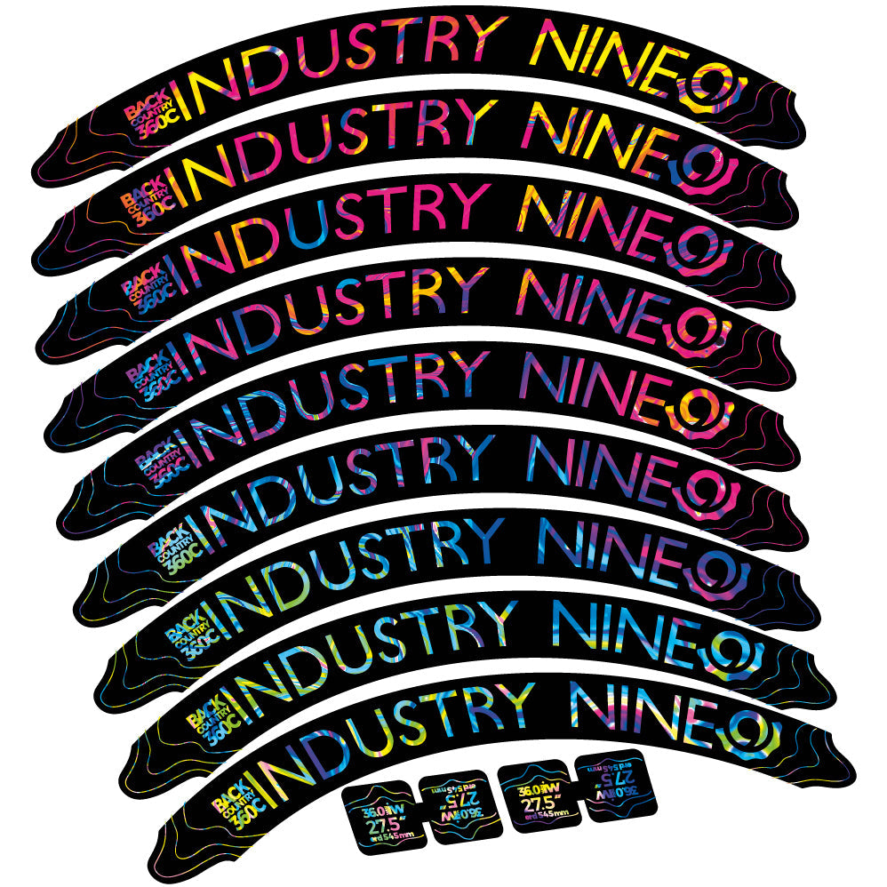 Autocollant Industry Nine Back Country 360 Carbon Mountain Wheel Vélo vinyle autocollant