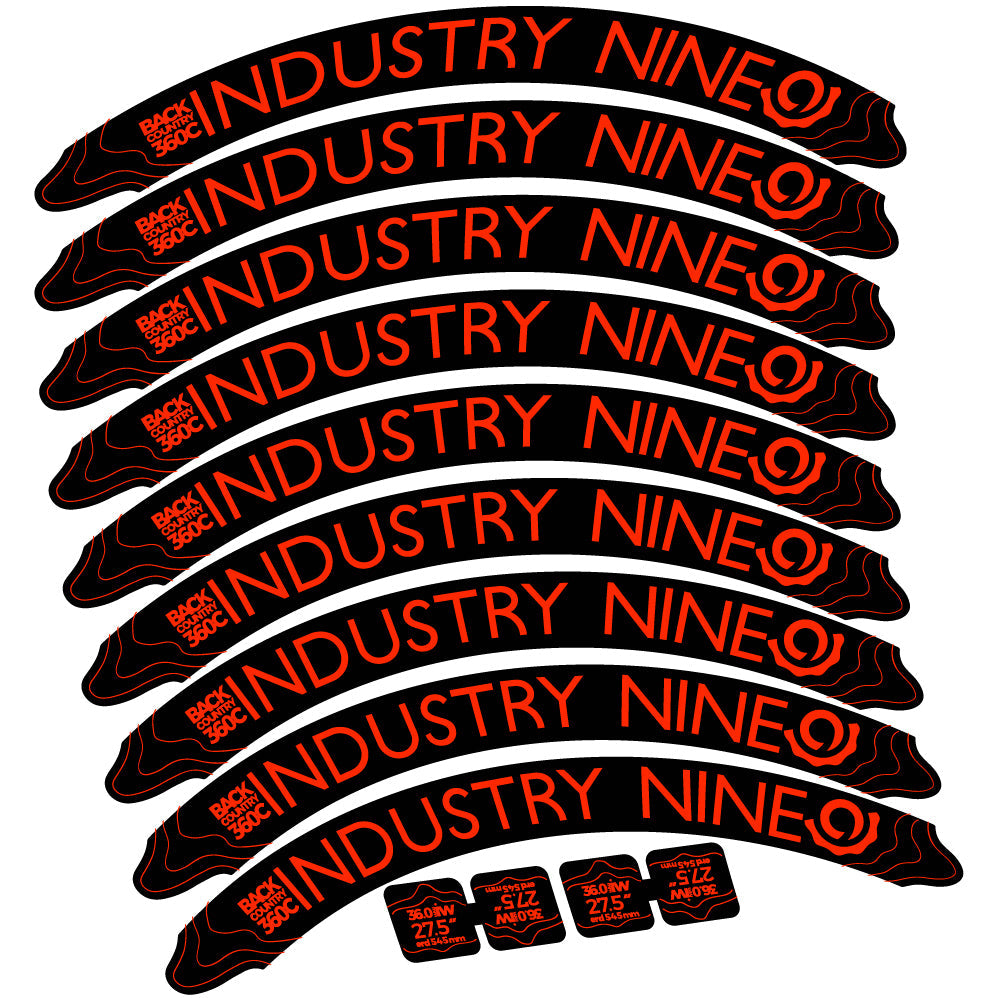 Autocollant Industry Nine Back Country 360 Carbon Mountain Wheel Vélo vinyle autocollant