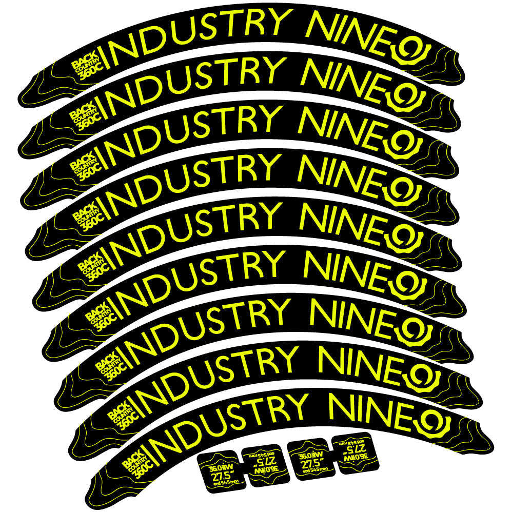 Autocollant Industry Nine Back Country 360 Carbon Mountain Wheel Vélo vinyle autocollant