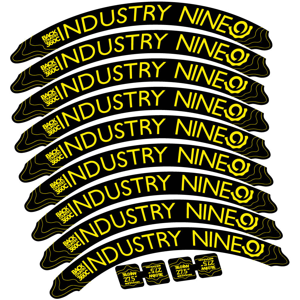 Autocollant Industry Nine Back Country 360 Carbon Mountain Wheel Vélo vinyle autocollant