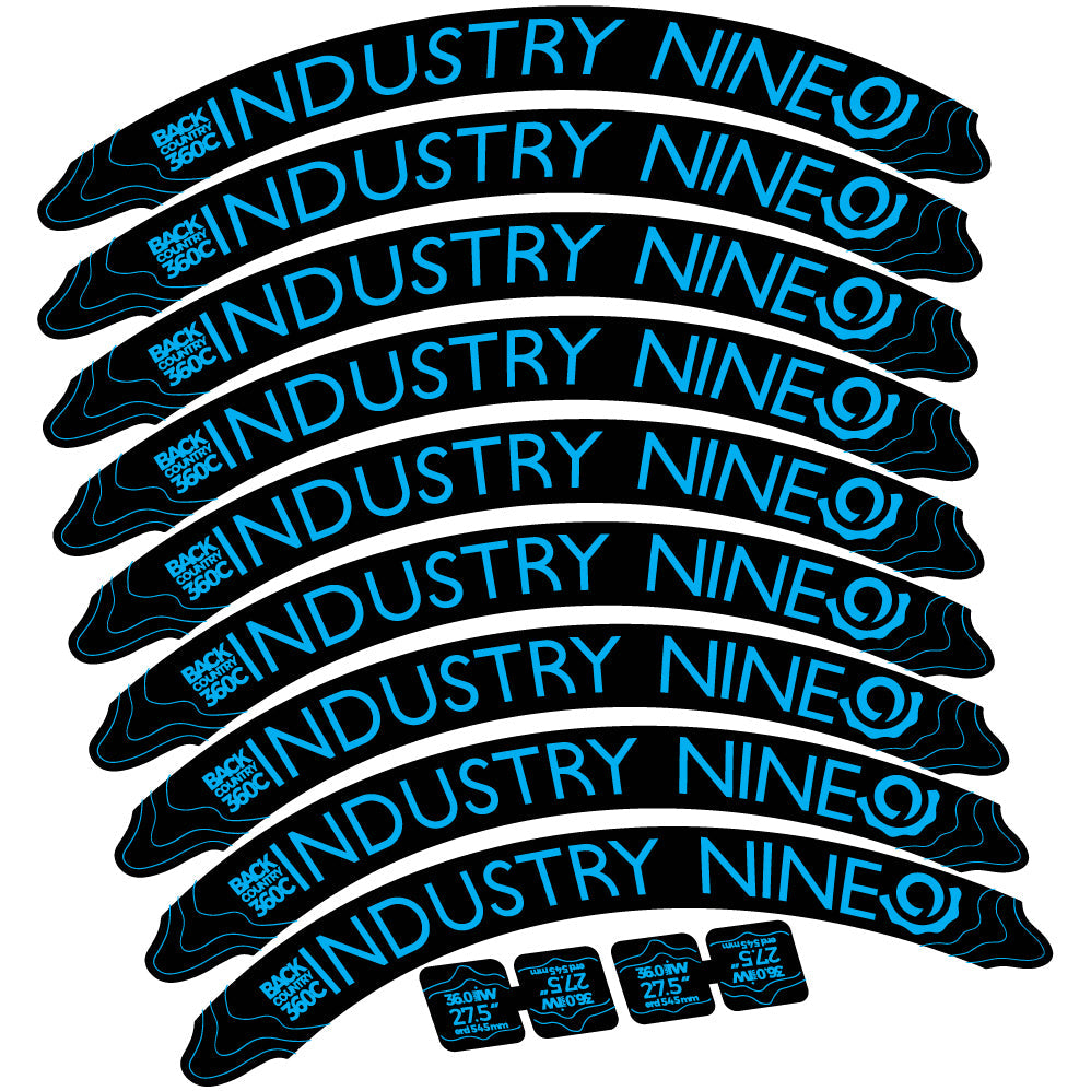 Autocollant Industry Nine Back Country 360 Carbon Mountain Wheel Vélo vinyle autocollant