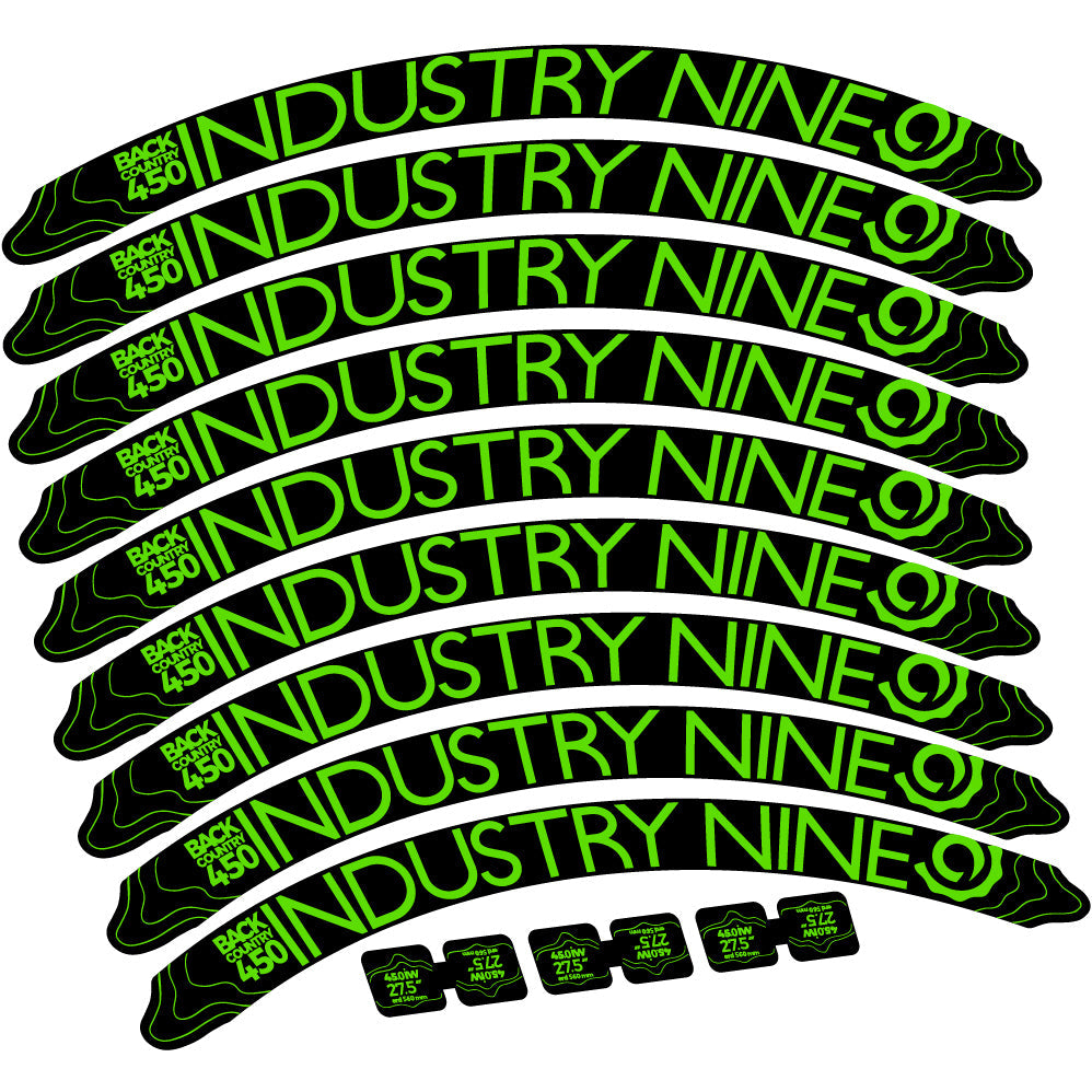 Autocollant Industry Nine Back Country 450 Mountain Wheel Vélo vinyle autocollant