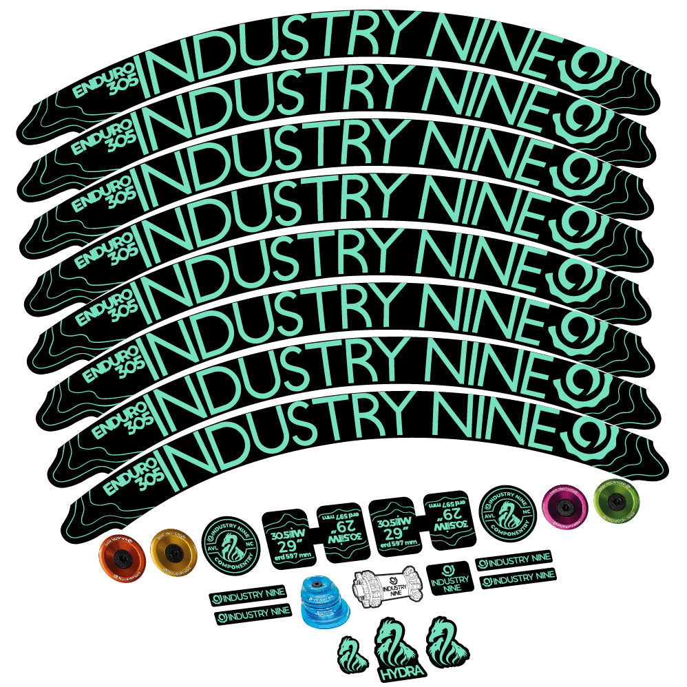 Autocollant Industry Nine Enduro 305 V2, Roues VTT 29, Vélo vinyle sticker