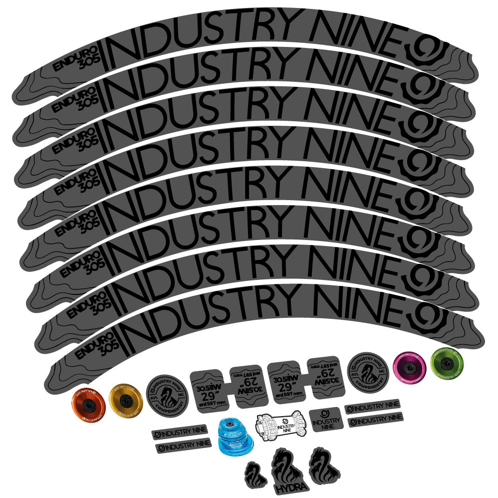Autocollant Industry Nine Enduro 305 V2, Roues VTT 29, Vélo vinyle sticker