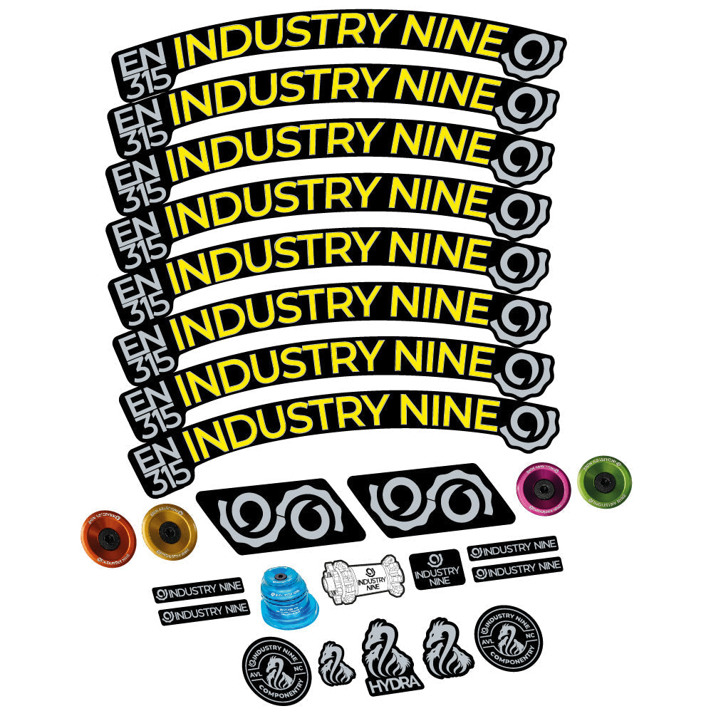 Autocollant Industry Nine Enduro 315 Carbon, Roues VTT 29, Vélo vinyle sticker