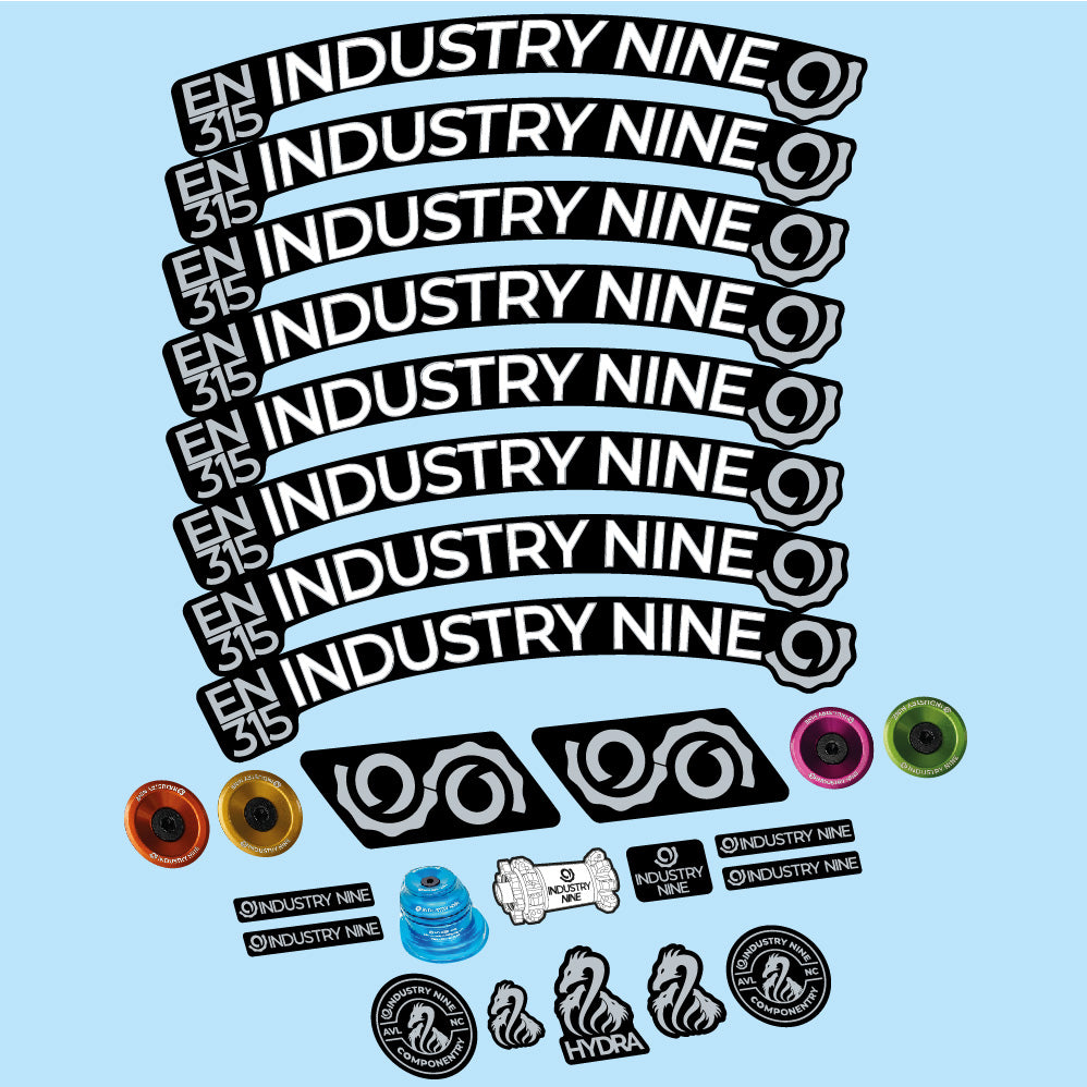 Autocollant Industry Nine Enduro 315 Carbon, Roues VTT 29, Vélo vinyle sticker