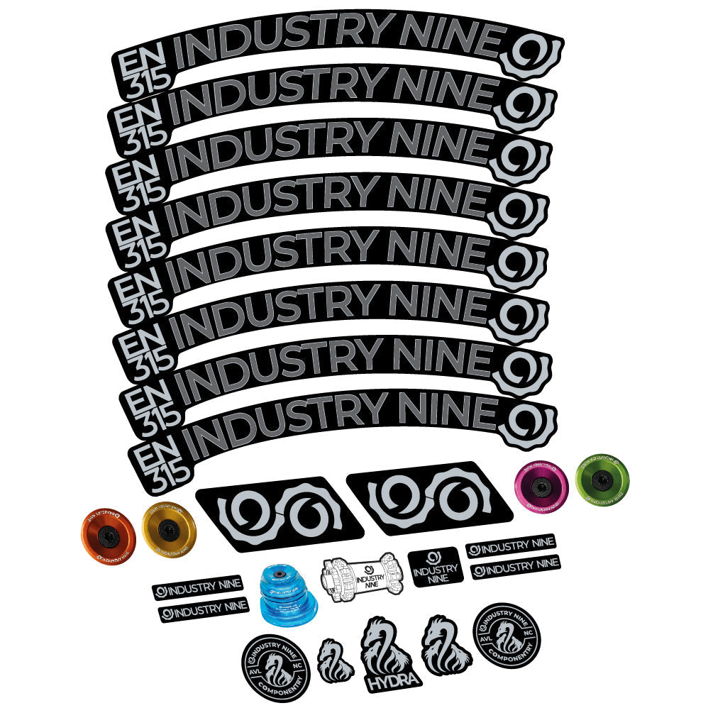 Autocollant Industry Nine Enduro 315 Carbon, Roues VTT 29, Vélo vinyle sticker