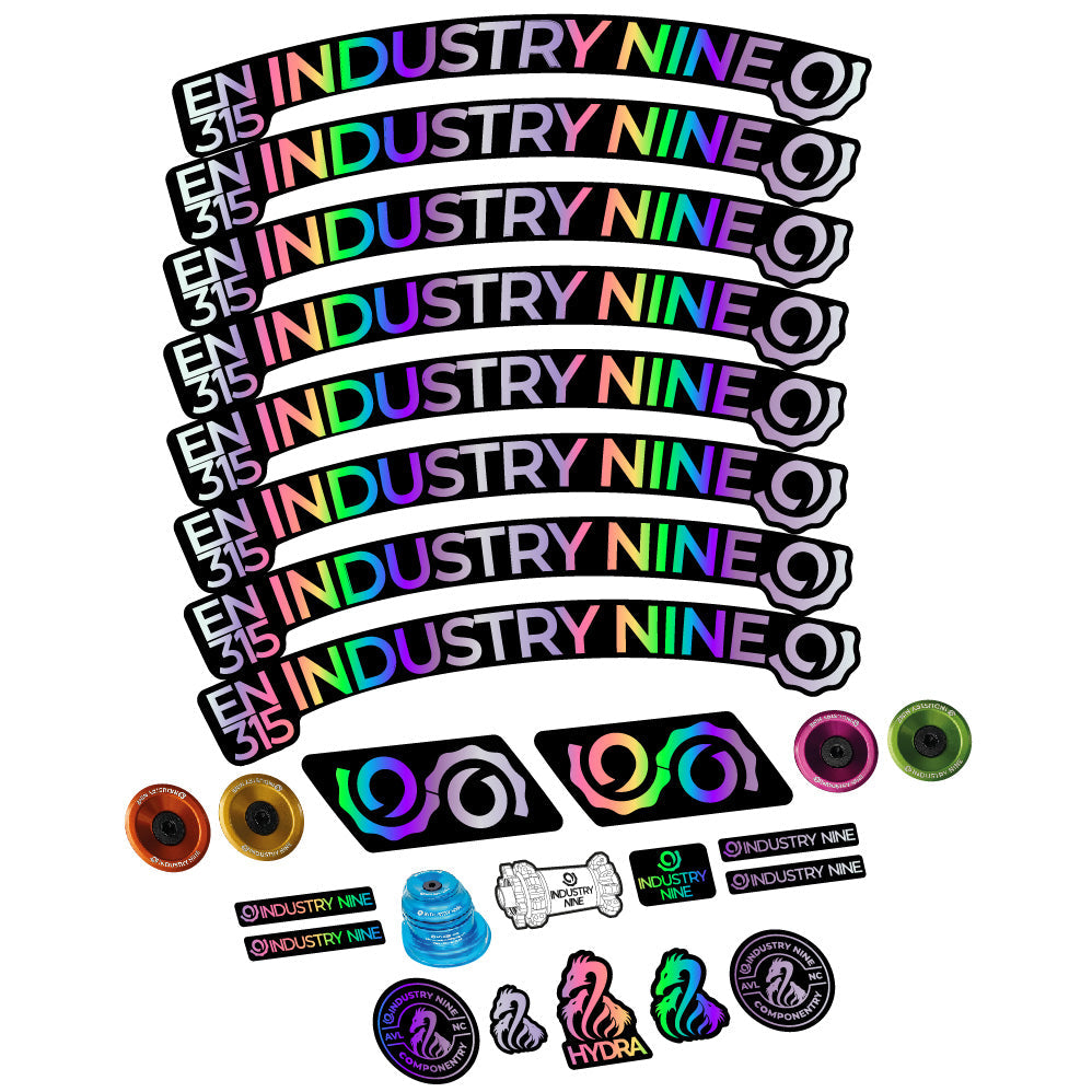 Autocollant Industry Nine Enduro 315 Carbon, Roues VTT 29, Vélo vinyle sticker