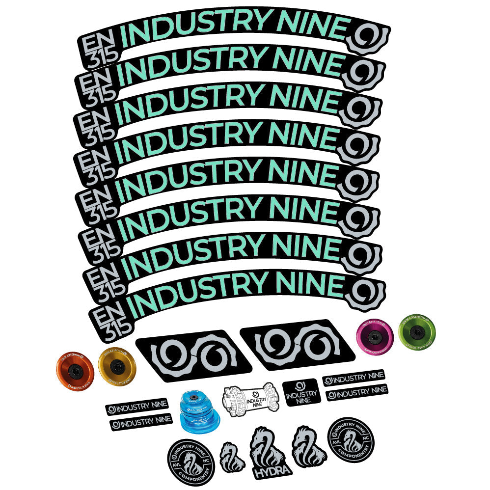 Autocollant Industry Nine Enduro 315 Carbon, Roues VTT 29, Vélo vinyle sticker