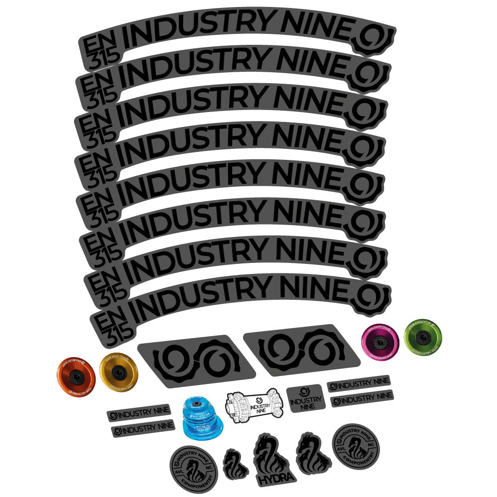 Autocollant Industry Nine Enduro 315 Carbon, Roues VTT 29, Vélo vinyle sticker