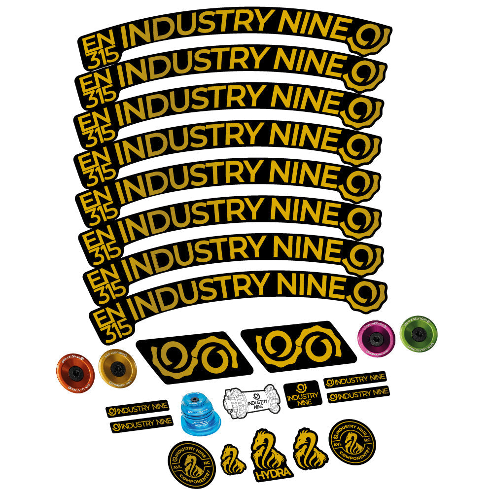 Autocollant Industry Nine Enduro 315 Carbon, Roues VTT 29, Vélo vinyle sticker