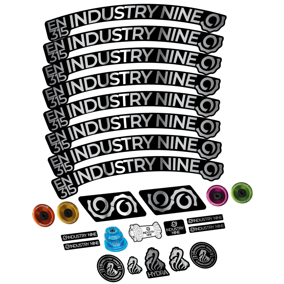 Autocollant Industry Nine Enduro 315 Carbon, Roues VTT 29, Vélo vinyle sticker