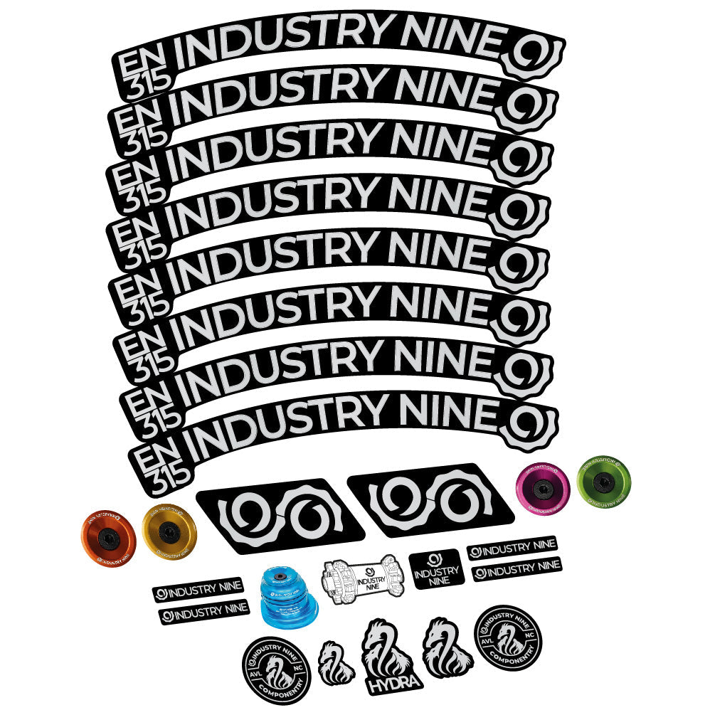 Autocollant Industry Nine Enduro 315 Carbon, Roues VTT 29, Vélo vinyle sticker