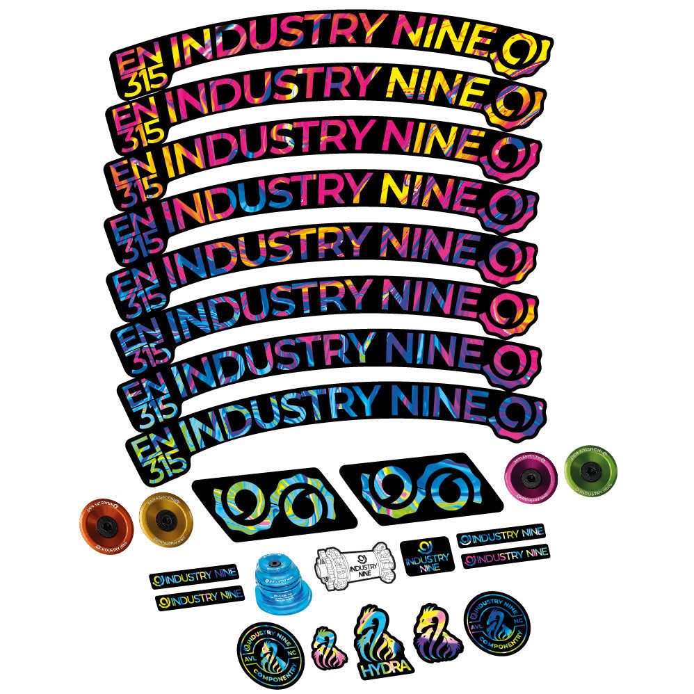 Autocollant Industry Nine Enduro 315 Carbon, Roues VTT 29, Vélo vinyle sticker