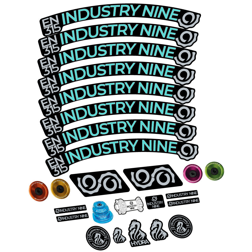 Autocollant Industry Nine Enduro 315 Carbon, Roues VTT 29, Vélo vinyle sticker