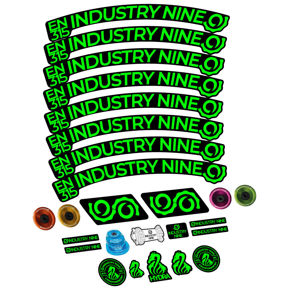 Autocollant compatible avec Industry Nine Enduro 315 Carbon, Roues VTT 29, Vélo vinyle sticker