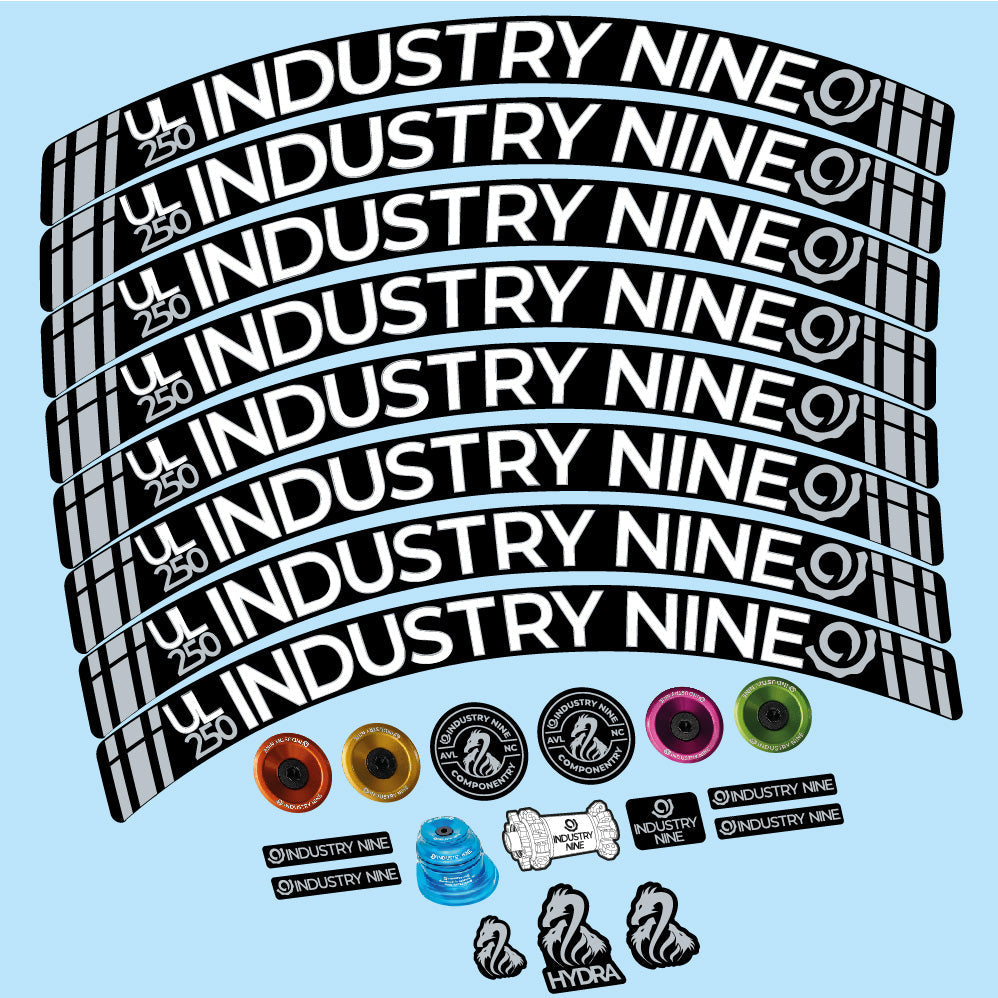 Autocollant Industry Nine Ultralite Carbon, Roues VTT 29, Vélo vinyle autocollant