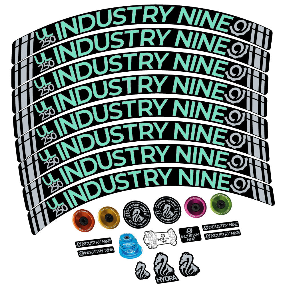 Autocollant Industry Nine Ultralite Carbon, Roues VTT 29, Vélo vinyle autocollant