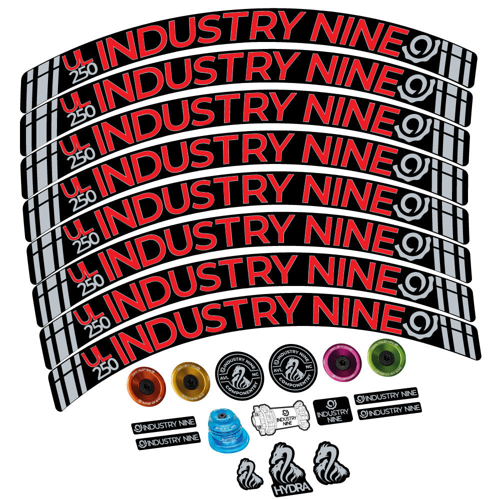 Autocollant Industry Nine Ultralite Carbon, Roues VTT 29, Vélo vinyle autocollant