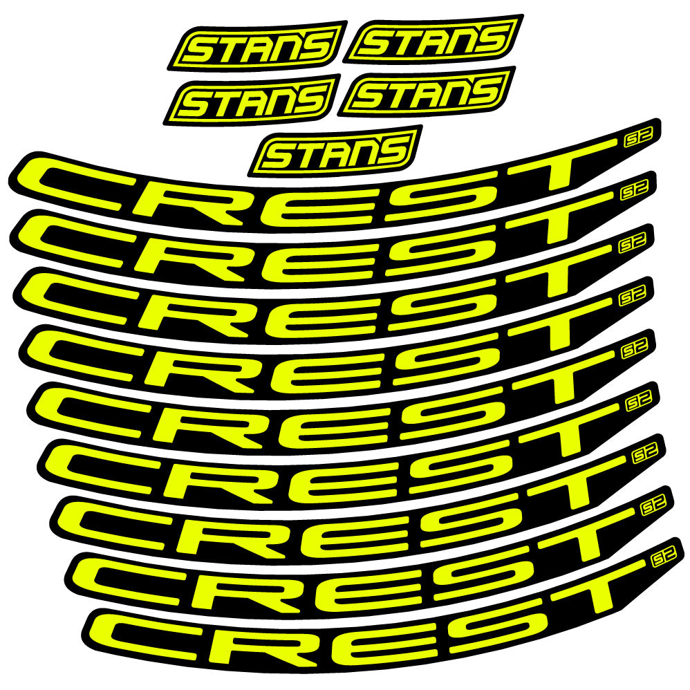 Autocollant Stans Notubes Crest S2, Roues VTT 29, Vélo vinyle autocollant