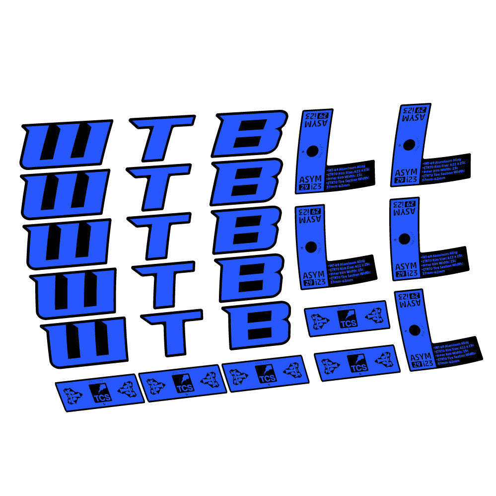 Autocollant WTB ASYM i23, Roues VTT 29, Autocollant Vélo vinyle