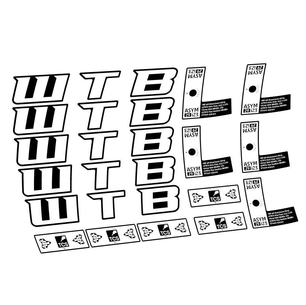 Autocollant WTB ASYM i23, Roues VTT 29, Autocollant Vélo vinyle