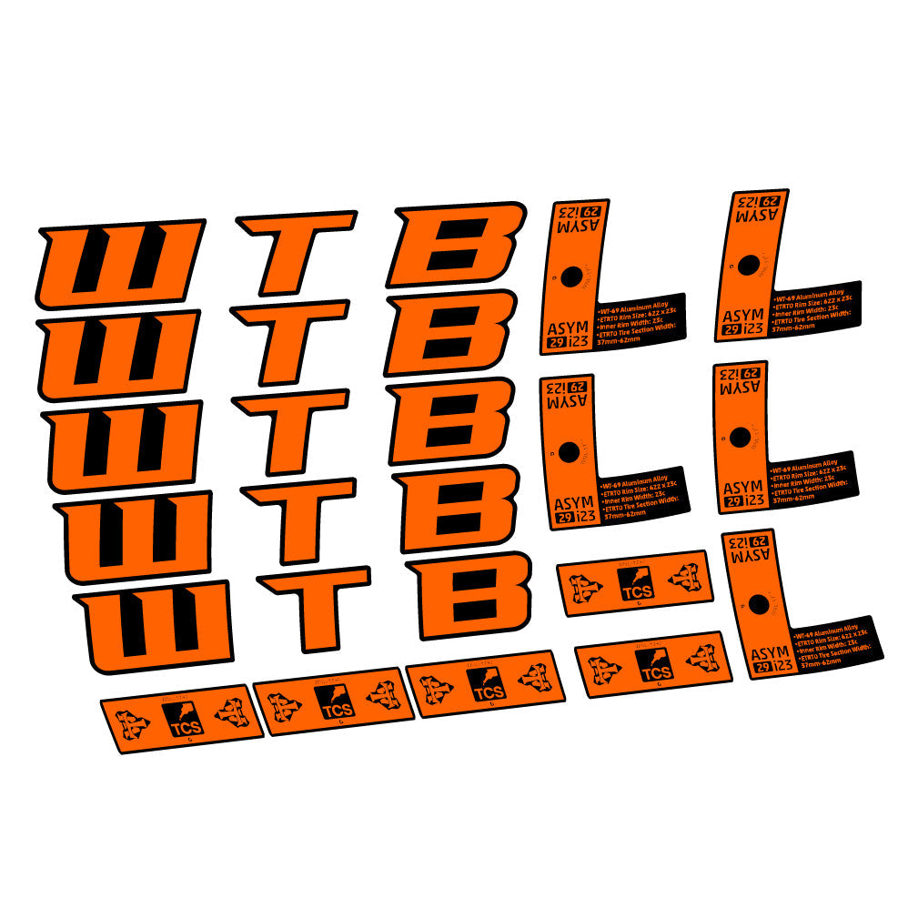 Autocollant WTB ASYM i23, Roues VTT 29, Autocollant Vélo vinyle