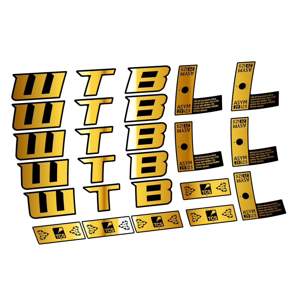 Autocollant WTB ASYM i23, Roues VTT 29, Autocollant Vélo vinyle