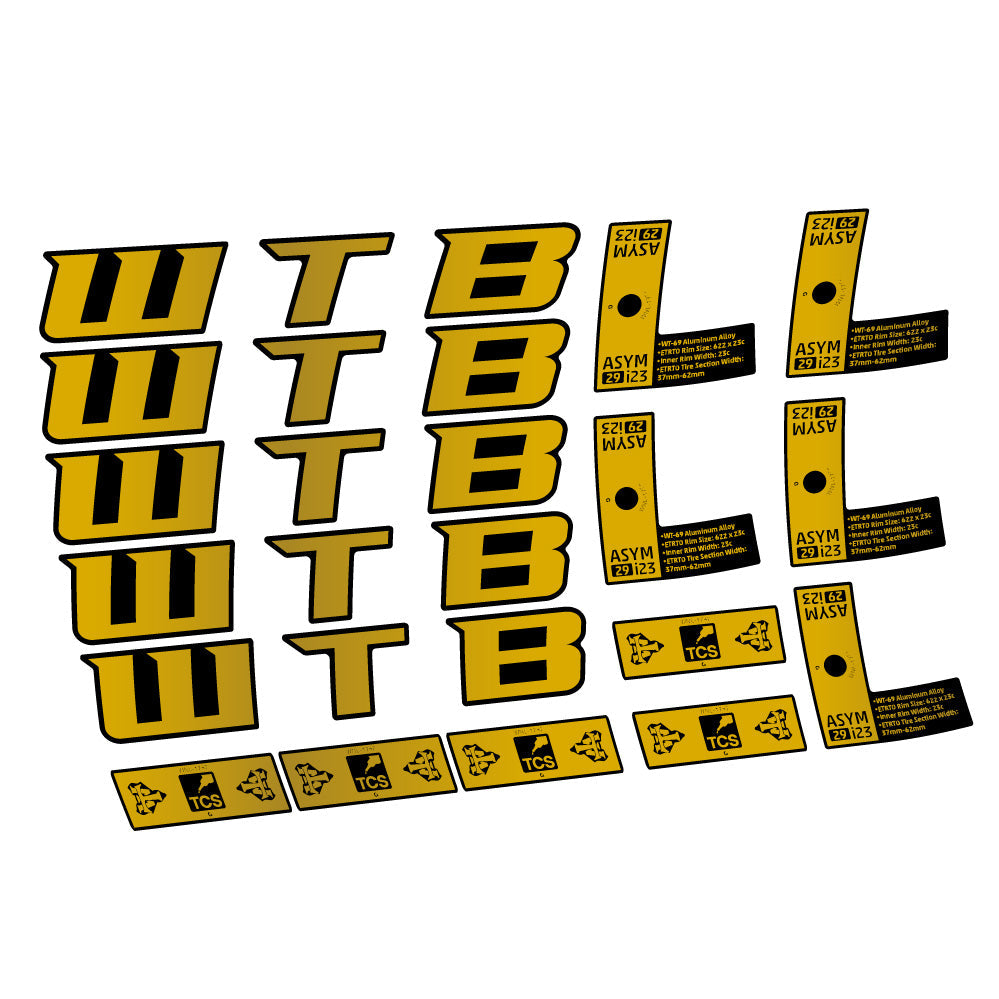 Autocollant WTB ASYM i23, Roues VTT 29, Autocollant Vélo vinyle