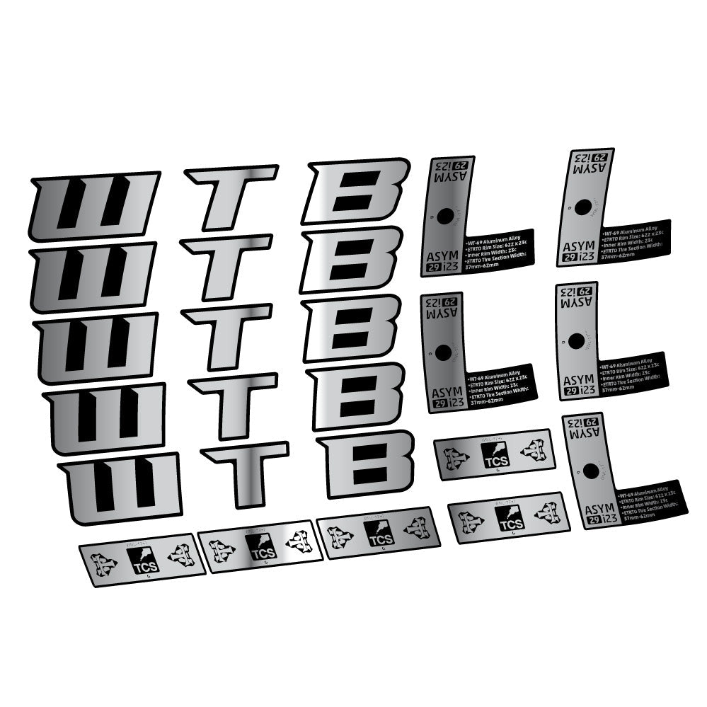 Autocollant WTB ASYM i23, Roues VTT 29, Autocollant Vélo vinyle