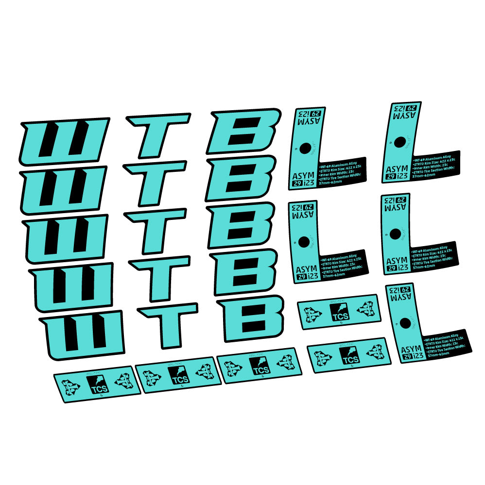Autocollant WTB ASYM i23, Roues VTT 29, Autocollant Vélo vinyle