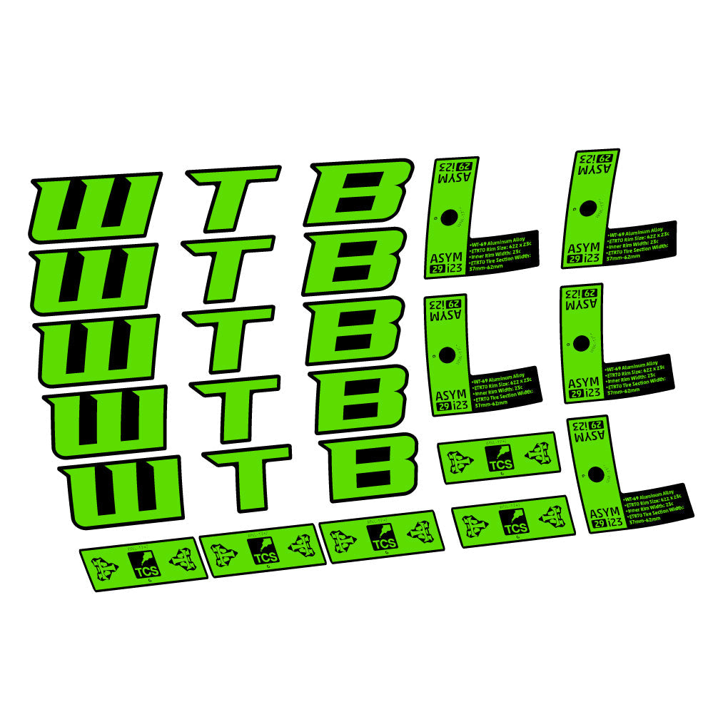 Autocollant WTB ASYM i23, Roues VTT 29, Autocollant Vélo vinyle