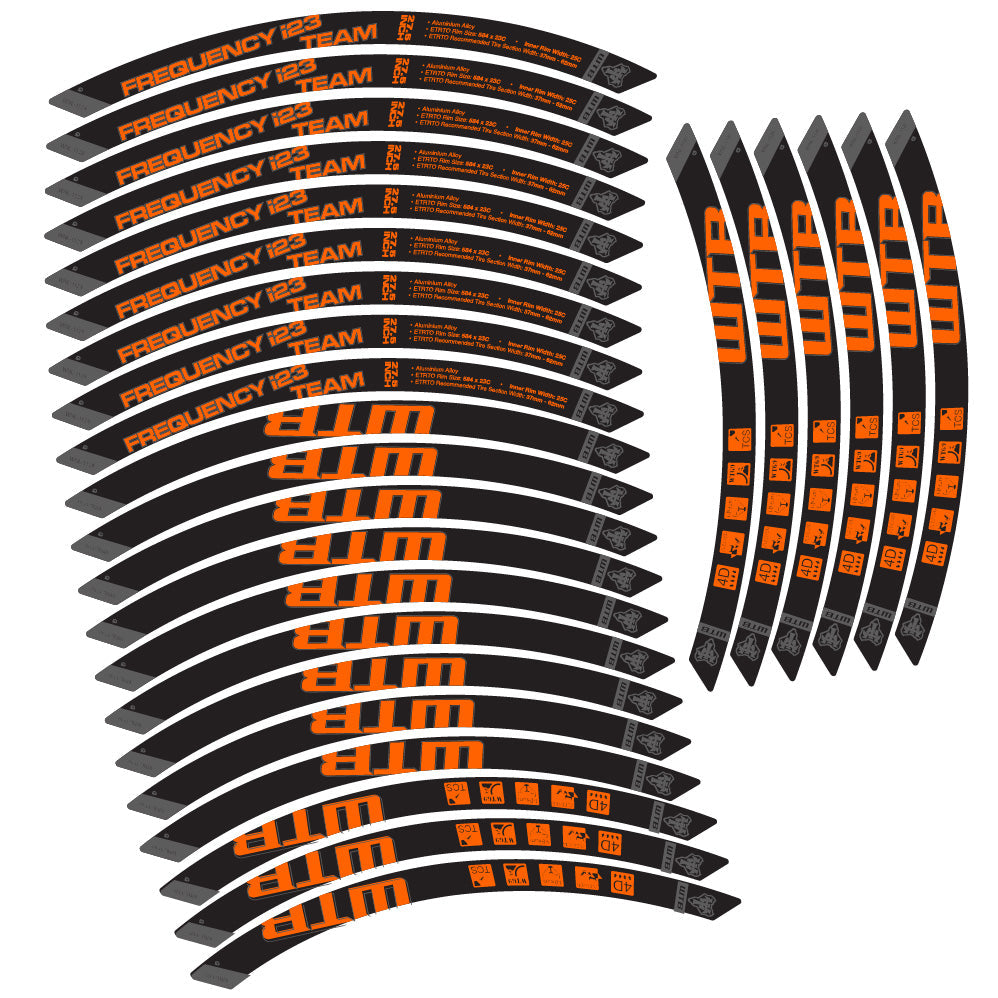 Autocollant WTB Frequency i23 Team, Roues VTT 29, Autocollant Vélo vinyle
