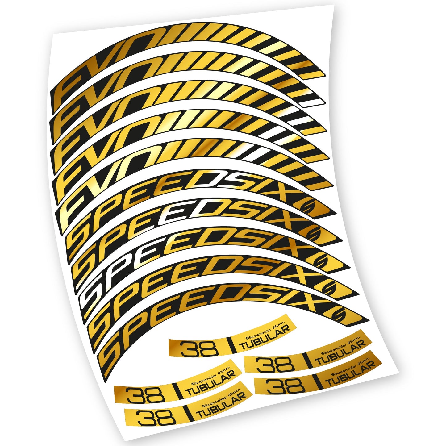 Autocollant Roues Route, Speedsix Evo 38. Autocollant Vélo Vinyle