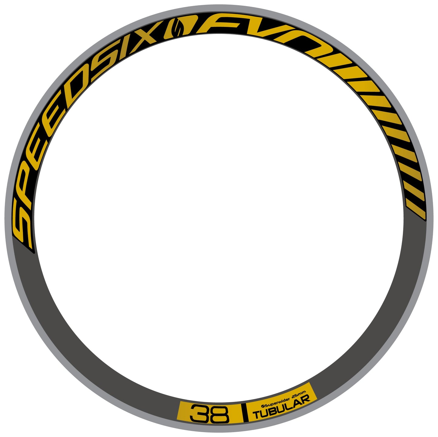 Autocollant Roues Route, Speedsix Evo 38. Autocollant Vélo Vinyle